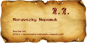 Moravszky Nepomuk névjegykártya
